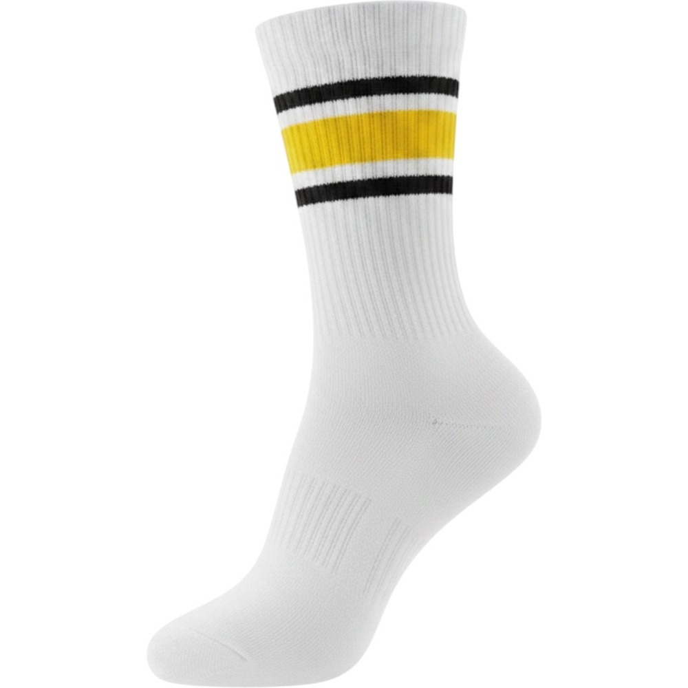Womens Retro Striped Crew Socks Multi Pack White Non Slip Pilates Yoga